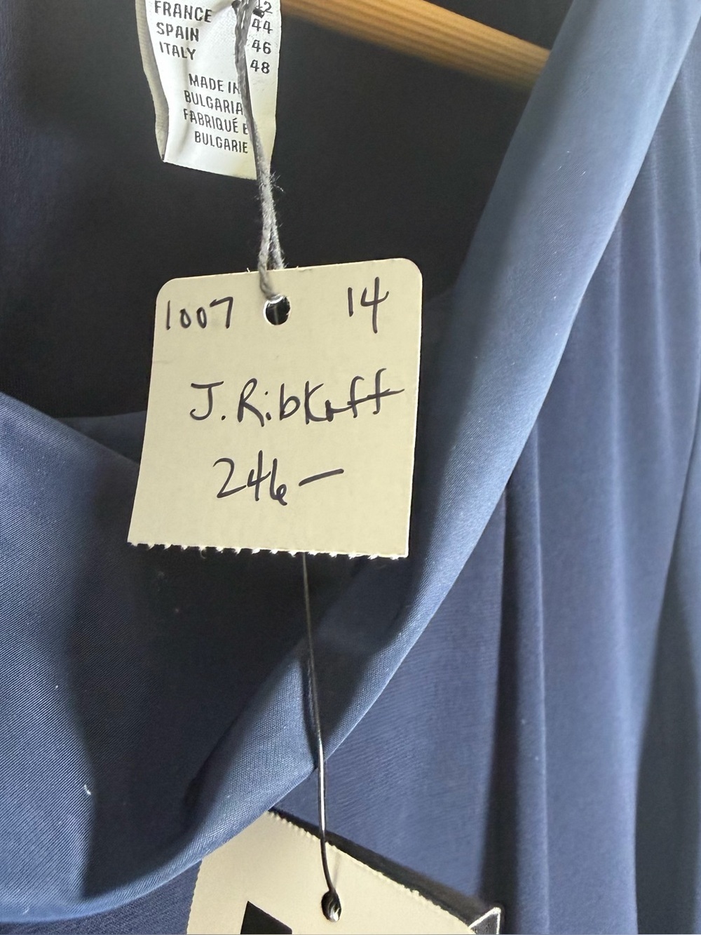 Joseph Ribkoff Women’s Navy Mixed Media Taffeta Bubble Hem Dress Sz 14 $240 NWT - Picture 9 of 11